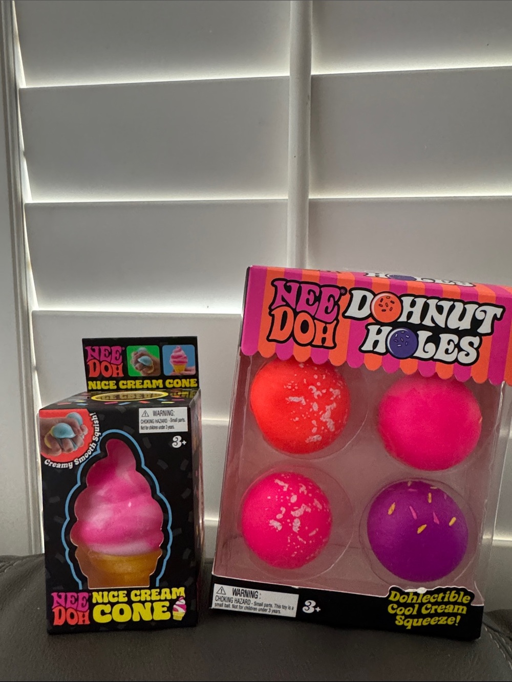 Nee Doh Ice Cream Cone & Donut Holes & pink nice cream cone 🍦Squishy Toys